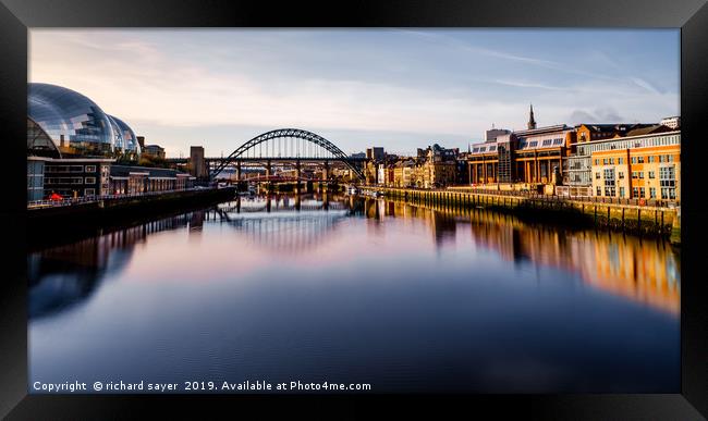 The Enchanting Nightlife of Newcastle Framed Print by richard sayer