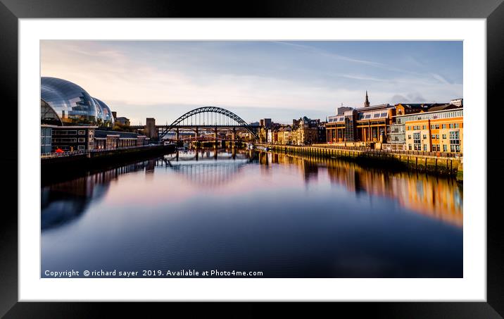 The Enchanting Nightlife of Newcastle Framed Mounted Print by richard sayer
