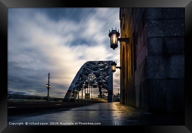 Majestic Tyne Bridge at Twilight Framed Print by richard sayer