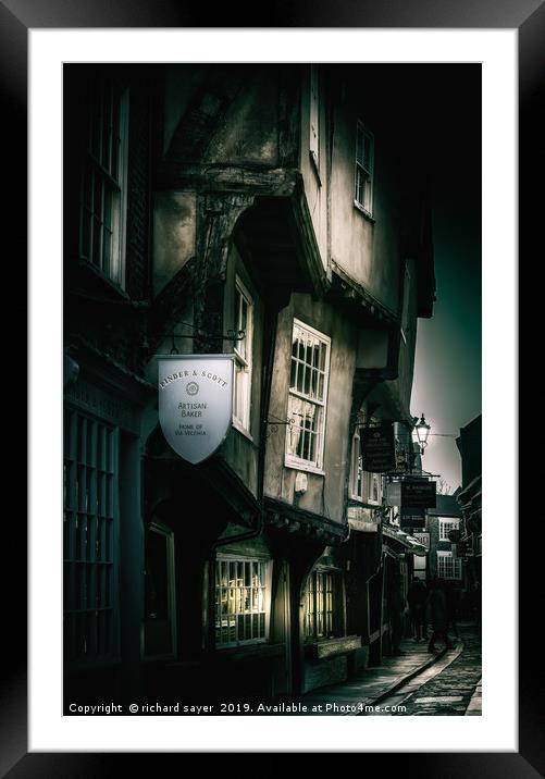 Enchanting York Street Framed Mounted Print by richard sayer