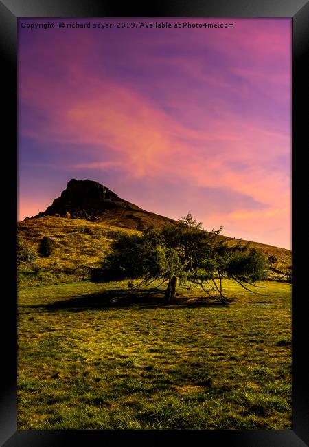 Enchanted Tree of Roseberry Topping Framed Print by richard sayer