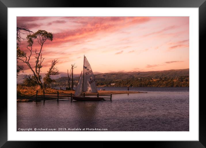 Sailing into Autumn Bliss Framed Mounted Print by richard sayer