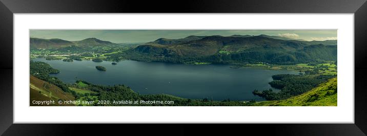 Majestic Beauty of Derwent Water Framed Mounted Print by richard sayer