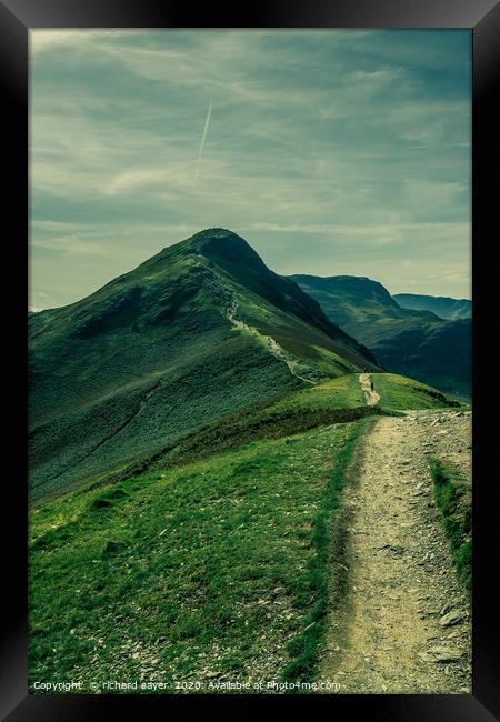 Conquer the Majestic Catbells Framed Print by richard sayer