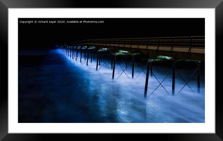 Electric Sea Framed Mounted Print by richard sayer