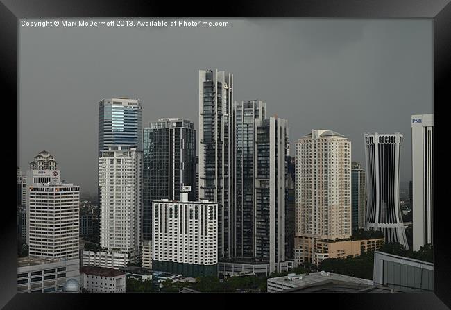 Kuala Lumpur Cityscape Framed Print by Mark McDermott