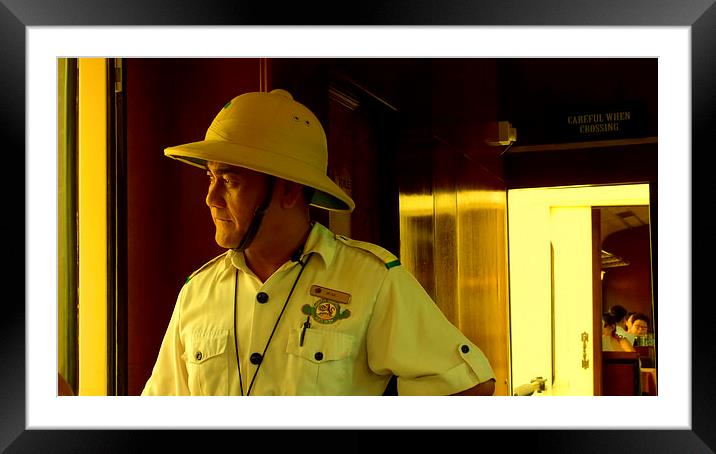 North Borneo Train Conductor Framed Mounted Print by Mark McDermott