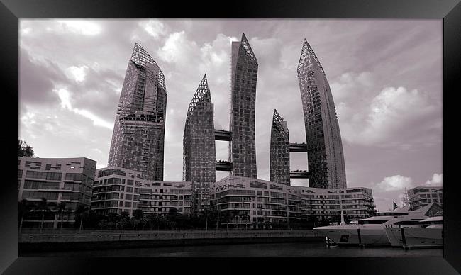 Kepple Bay Marina Singapore Framed Print by Mark McDermott