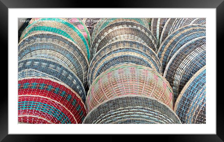 Multi-coloured food baskets Framed Mounted Print by Mark McDermott
