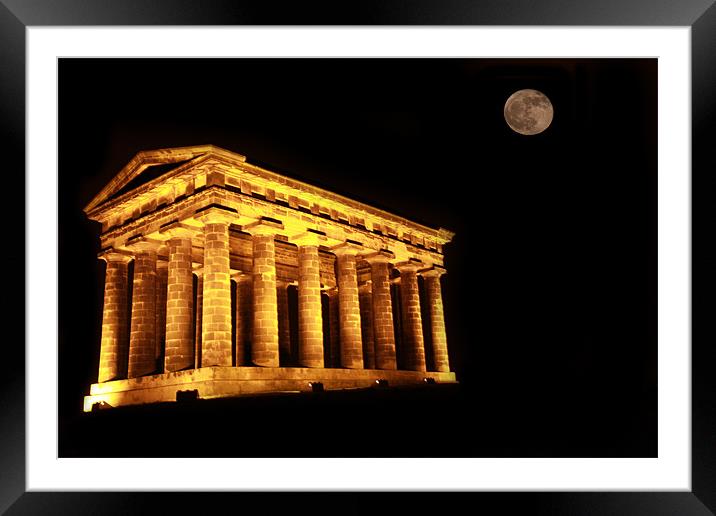Penshaw Monument, the moon Framed Mounted Print by Kevin Duffy