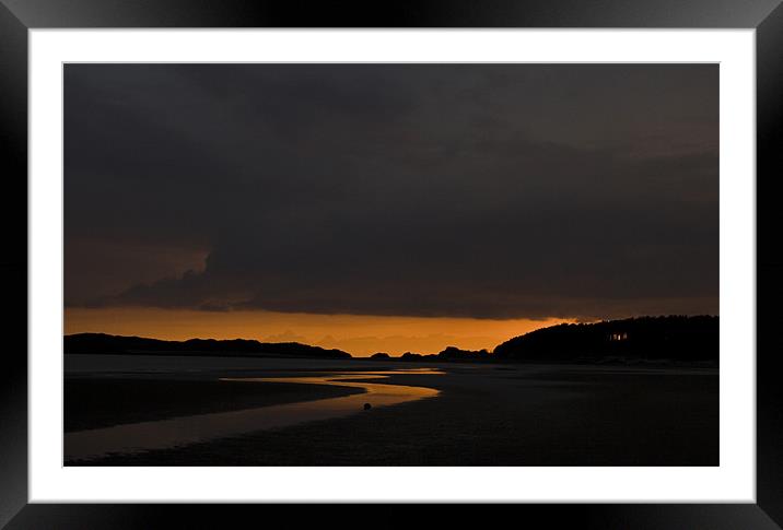 Sunset on Newborough beach Framed Mounted Print by Leon Conway
