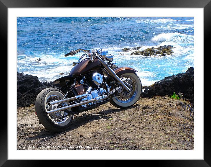 Chopper by the sea Framed Mounted Print by Lee Mullins