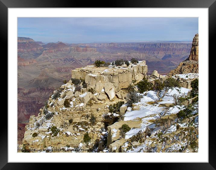 Winter in the Grand Canyon Framed Mounted Print by Lee Mullins