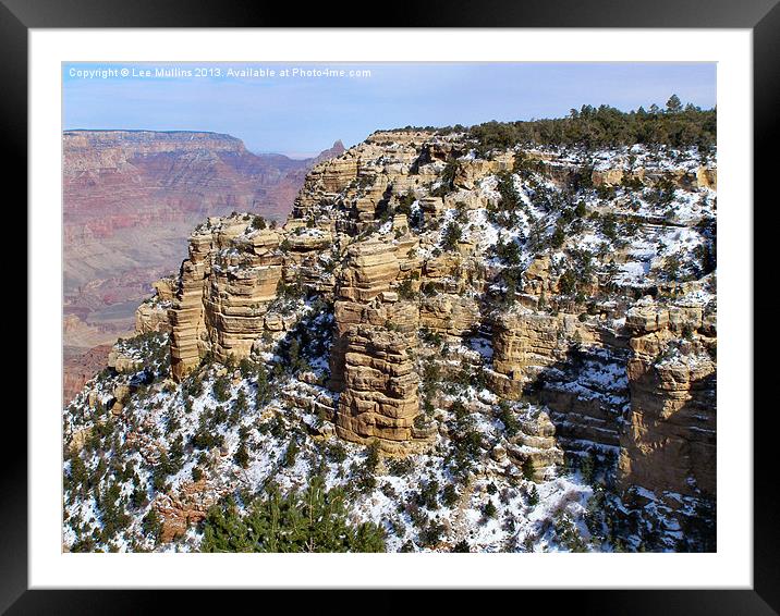 Snowy ledges Framed Mounted Print by Lee Mullins