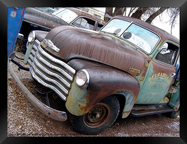 Chevy Pick-up rusting away Framed Print by Lee Mullins