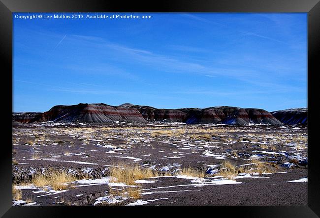 Painted Desert desolation Framed Print by Lee Mullins