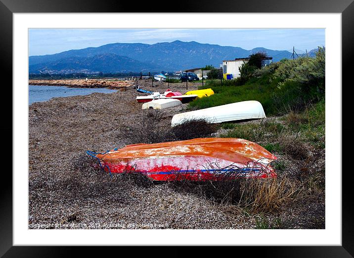 Boats on the beach Framed Mounted Print by Lee Mullins