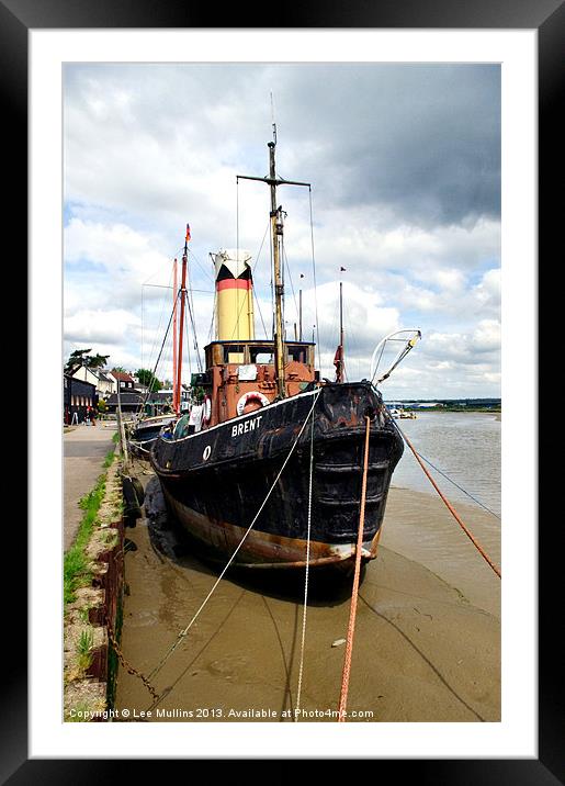 The tugboat Brent at Maldon Framed Mounted Print by Lee Mullins