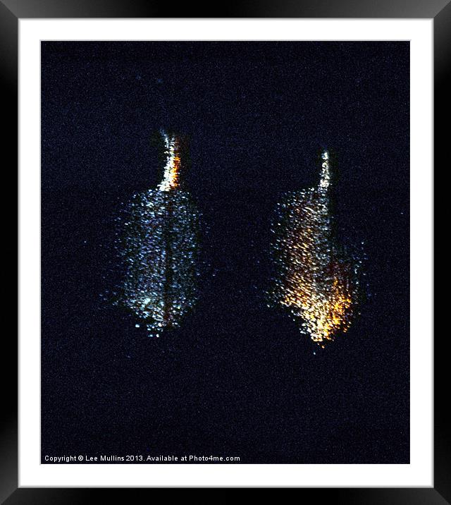 Lights reflected in the water Framed Mounted Print by Lee Mullins