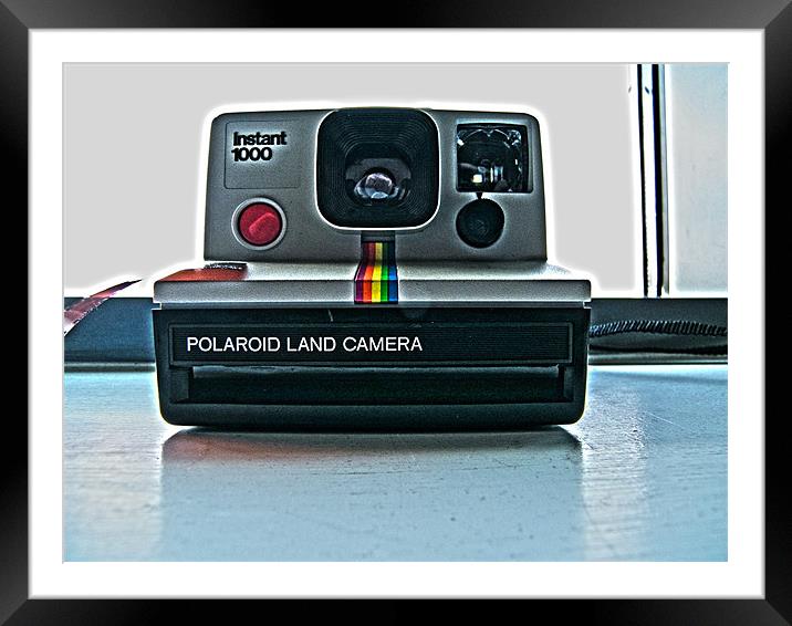 polaroid Camera coloured Framed Mounted Print by James Murray