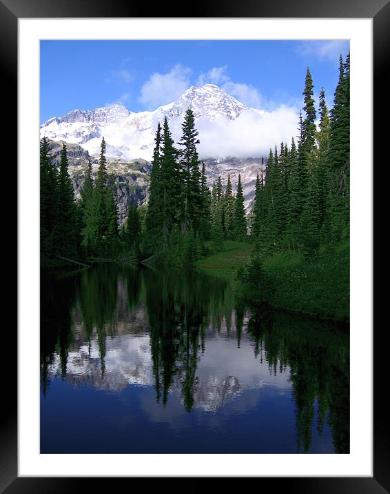 Mount Rainer Reflection Framed Mounted Print by Jay Huckins