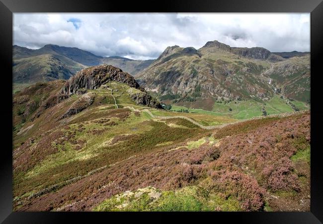 The Langdales and Side Pike from Lingmoor Fell Framed Print by Gary Kenyon