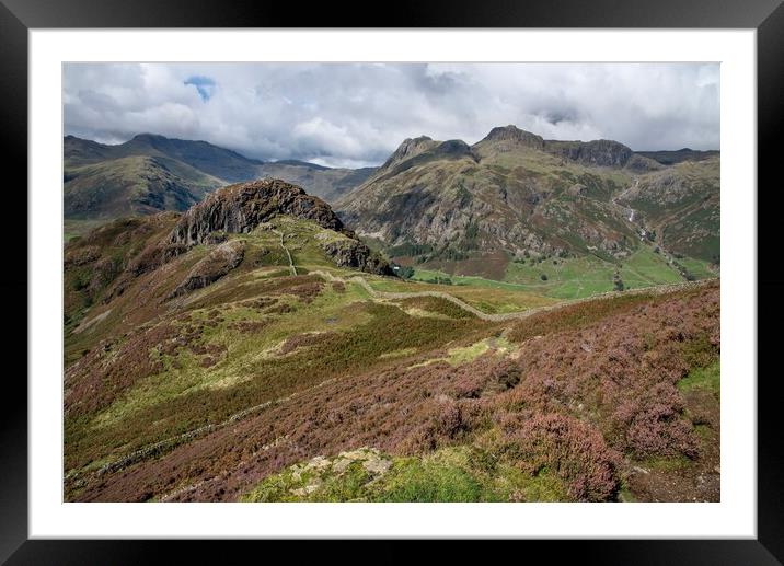 The Langdales and Side Pike Framed Mounted Print by Gary Kenyon