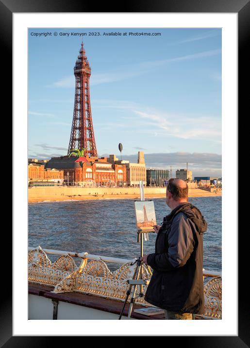 Blackpool Seaside Painter Framed Mounted Print by Gary Kenyon