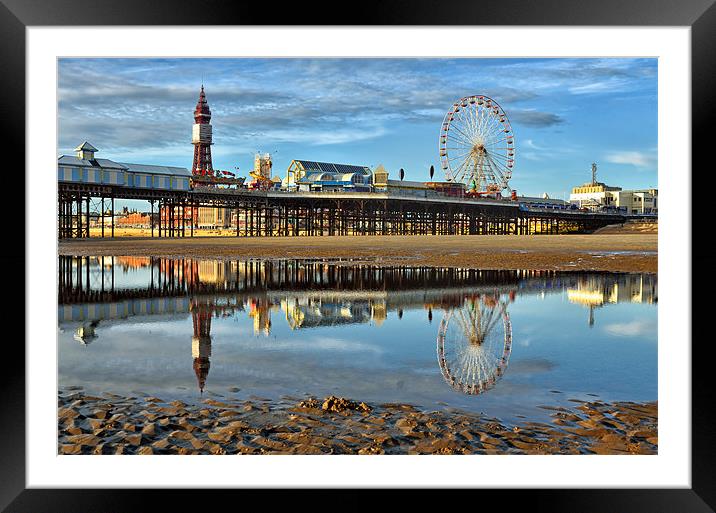 Blackpool Tower and Big Wheel Framed Mounted Print by Gary Kenyon