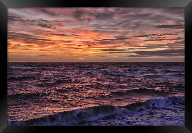 Seaside Sunset Framed Print by Gary Kenyon