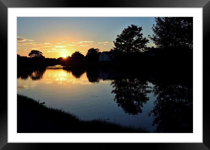 Sunset over the Lancaster Canal Framed Mounted Print by Gary Kenyon