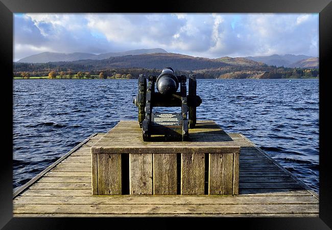 The Low Wood Cannon Windermere Framed Print by Gary Kenyon