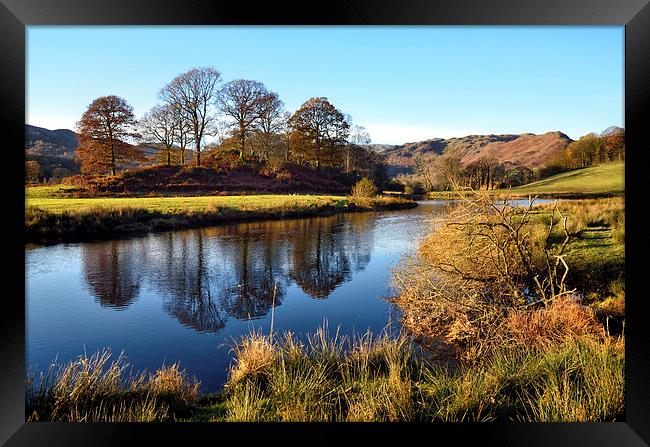 Golden Light at the River Brathay Framed Print by Gary Kenyon