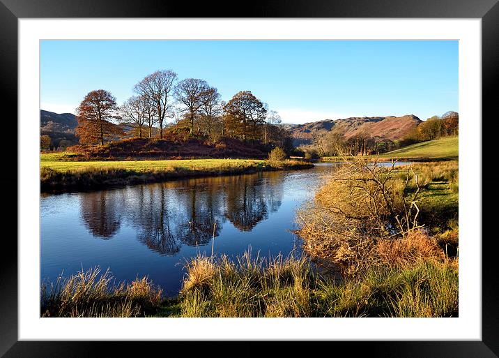 Golden Light at the River Brathay Framed Mounted Print by Gary Kenyon