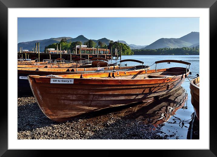 Derwentwater Boats Framed Mounted Print by Gary Kenyon
