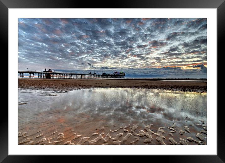 North Pier Blackpool Beach Framed Mounted Print by Gary Kenyon