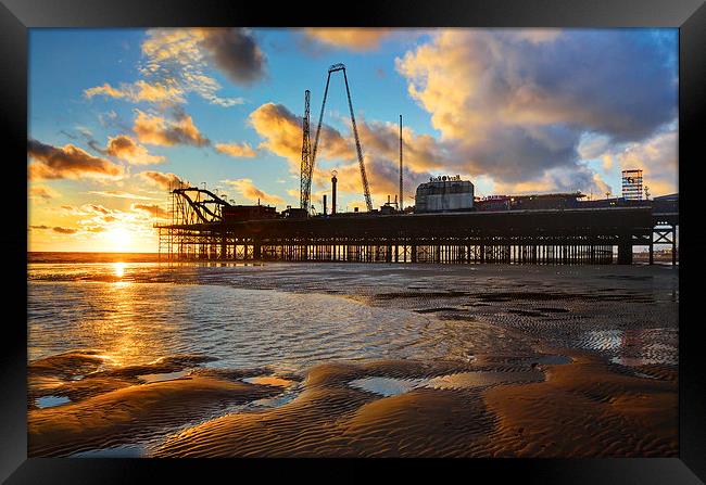 Blackpool Beachscape Framed Print by Gary Kenyon