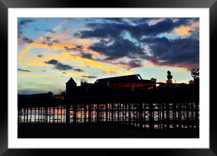 Sunset Sky Above Central Pier Blackpool Framed Mounted Print by Gary Kenyon