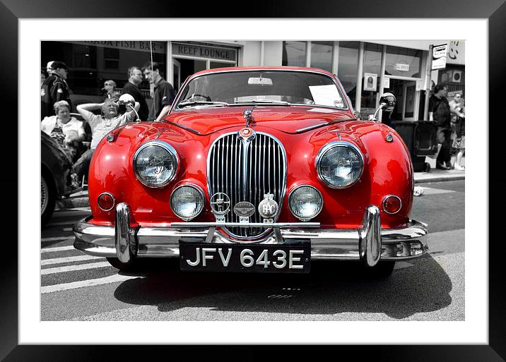 Red Jaguar Framed Mounted Print by Gary Kenyon