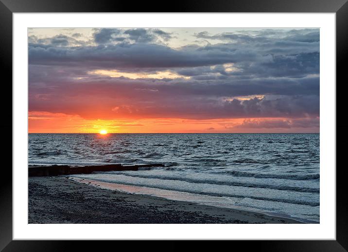Fleetwood Beach Sunset Framed Mounted Print by Gary Kenyon