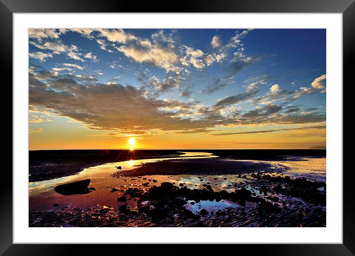 Cleveleys Beach Sunset Framed Mounted Print by Gary Kenyon