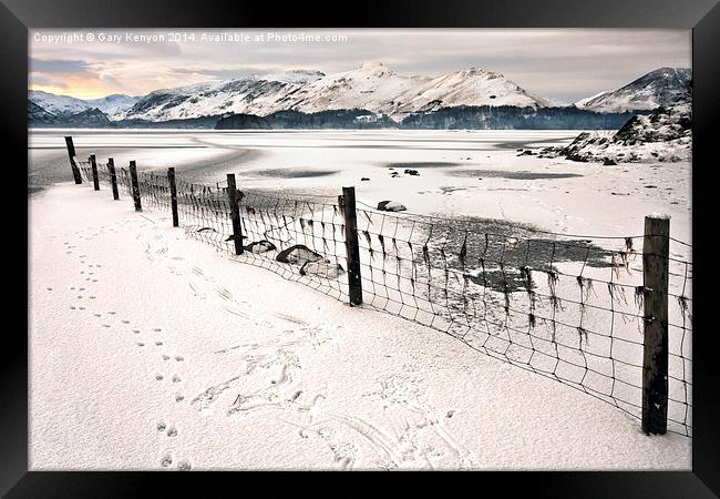  Frozen Derwentwater, Keswick Framed Print by Gary Kenyon