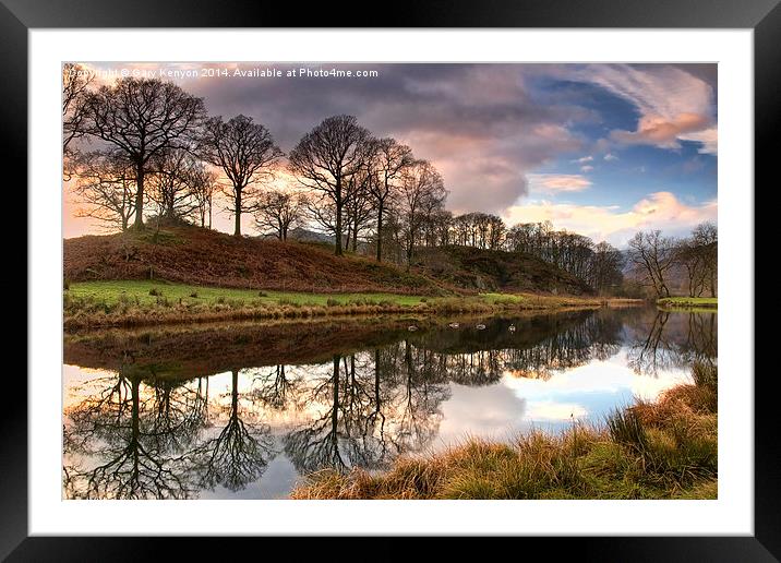 Sunset Skies On The River Brathay Framed Mounted Print by Gary Kenyon