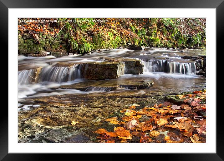  Autumnal Flowing Stream Framed Mounted Print by Gary Kenyon