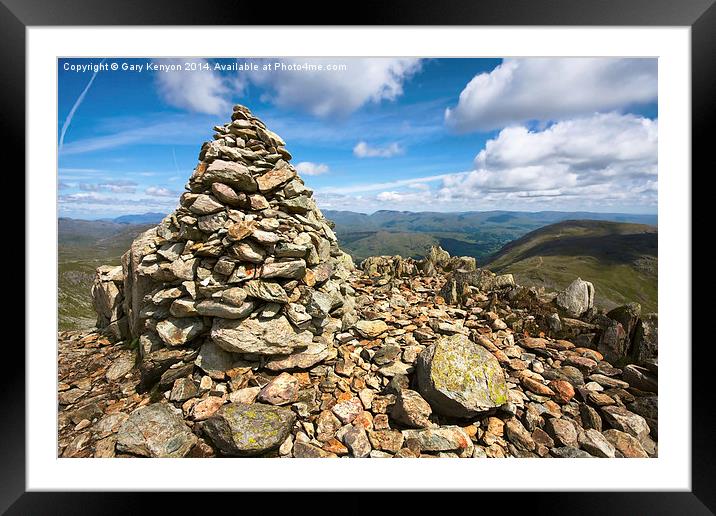  Swirl How Summit Cairn Framed Mounted Print by Gary Kenyon