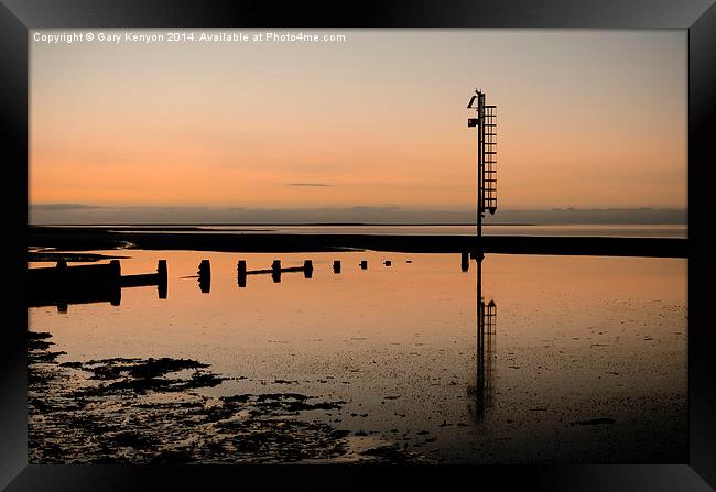  Sunset Reflections Fleetwood Beach Framed Print by Gary Kenyon
