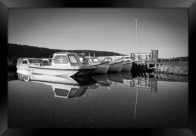  Mono Coniston Reflections  Framed Print by Gary Kenyon