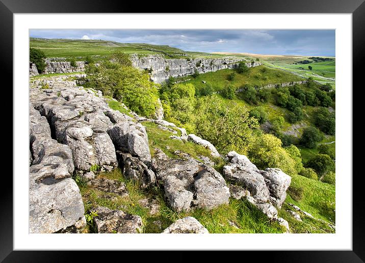  View From Malham Cove Yorkshire Framed Mounted Print by Gary Kenyon