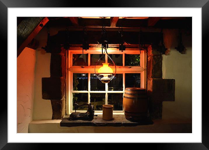  ThOwd Tithe Barn Pub Window Framed Mounted Print by Gary Kenyon