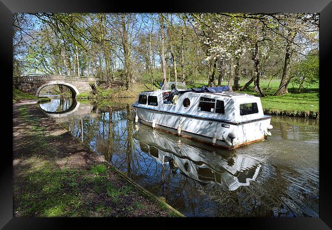 Reflections On The Lancaster canal Framed Print by Gary Kenyon